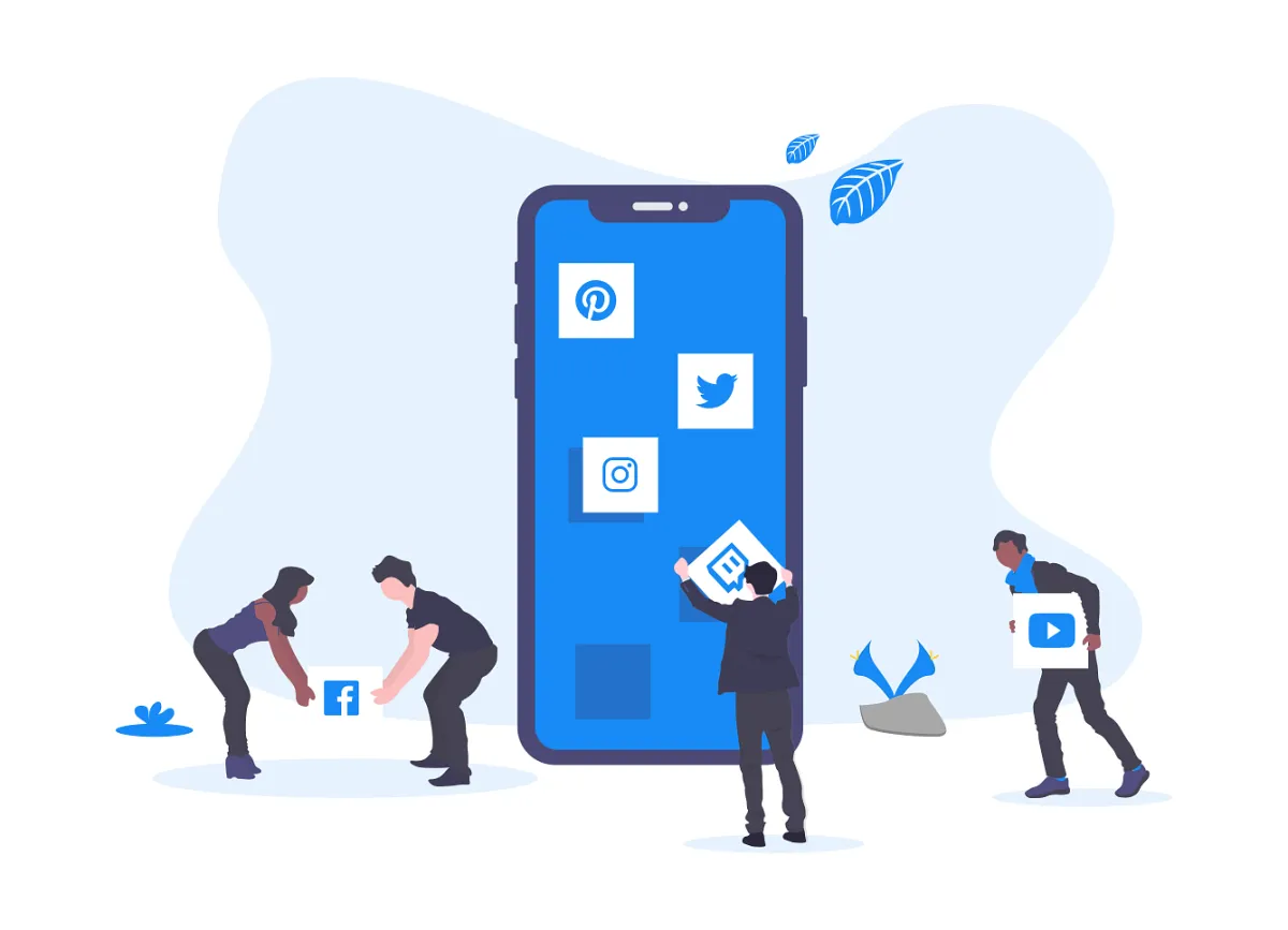 Social media management illustration